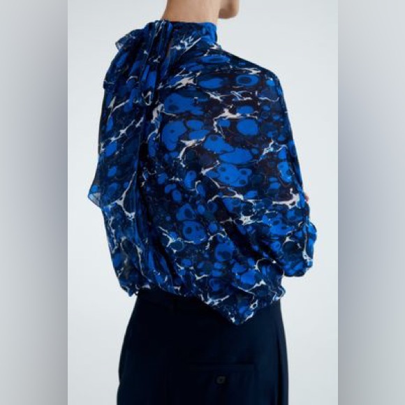 PRINTED BLOUSE WITH BOW - Picture 3 of 7